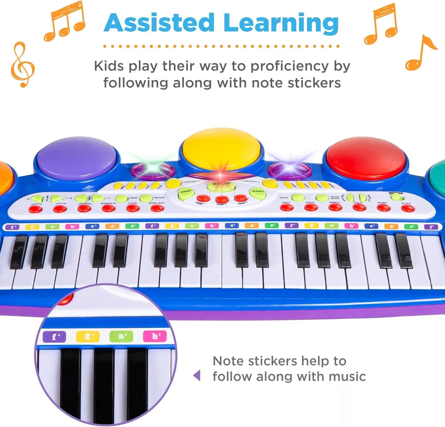 Teclado electrónico musical para niños de 37 teclas, juguete educativo para aprender piano.